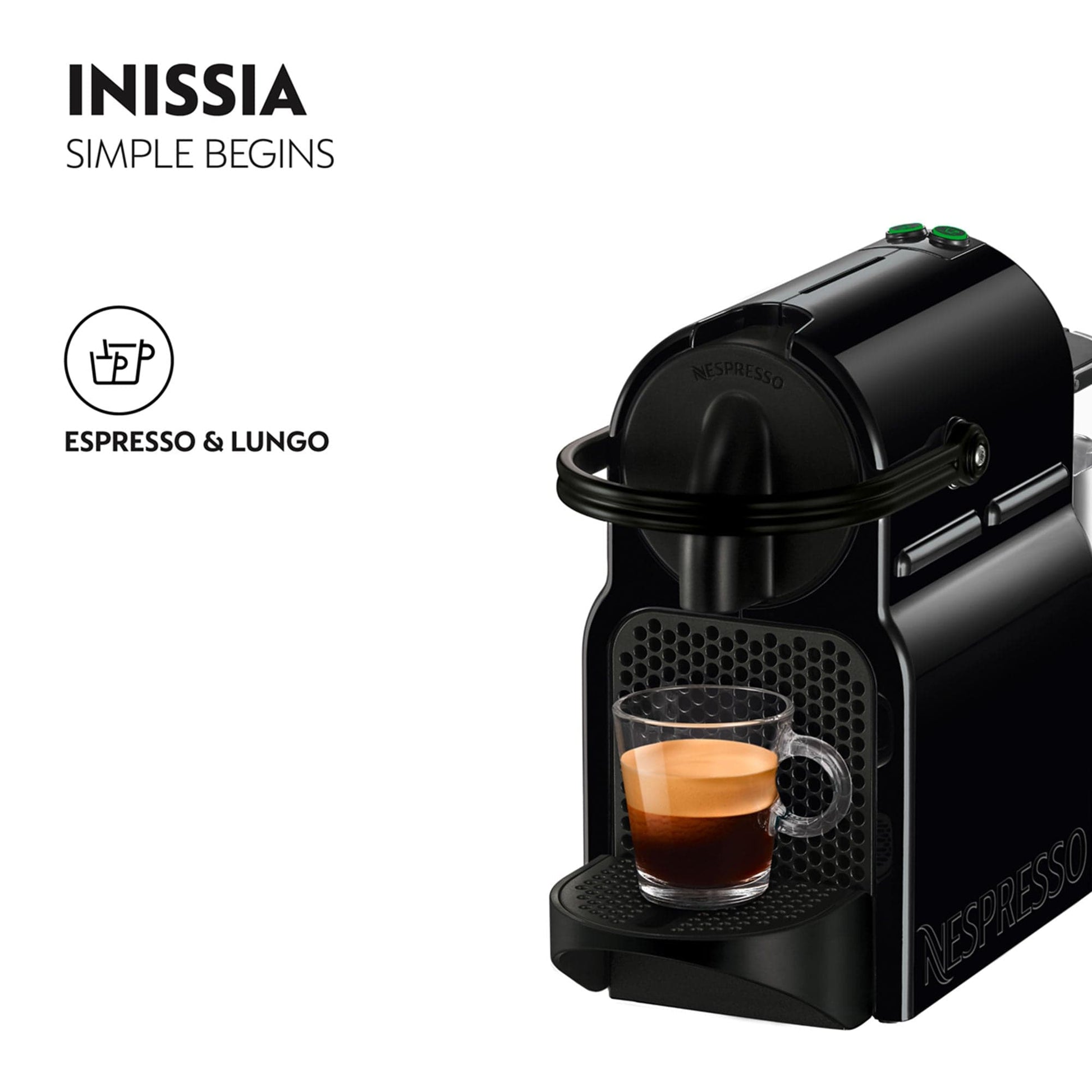 Nespresso Appliances Nespresso Inissia Coffee Machine With Aeroccino Milk Frother Black