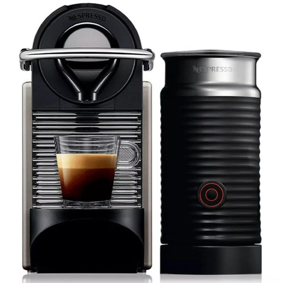 Nespresso Appliances Nespresso Pixie Coffee Machine with Aeroccino Milk Frother Silver