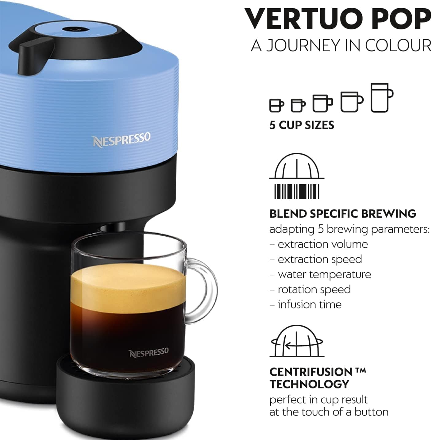 Nespresso Home Appliance Nespresso Vertuo Pop Blue Coffee Machine - Blue