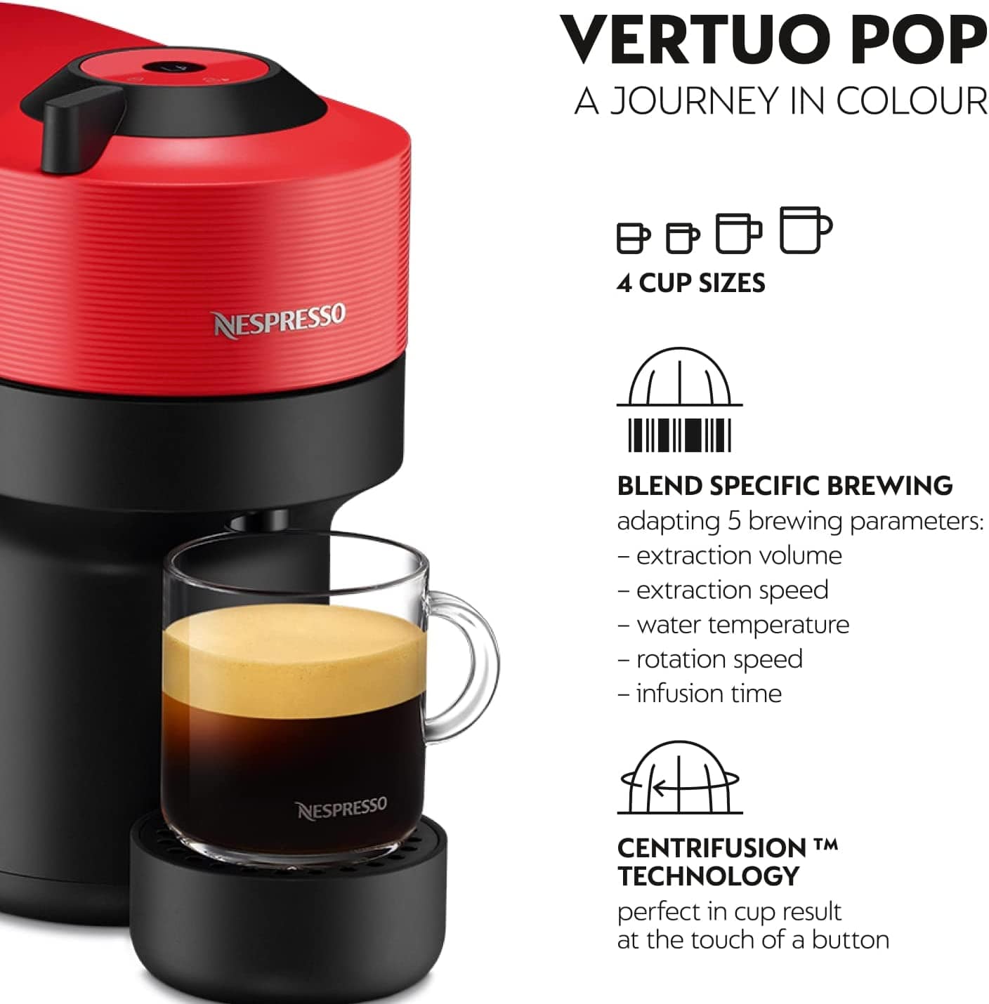 Nespresso Home Appliance Nespresso Vertuo POP Red Coffee Machine