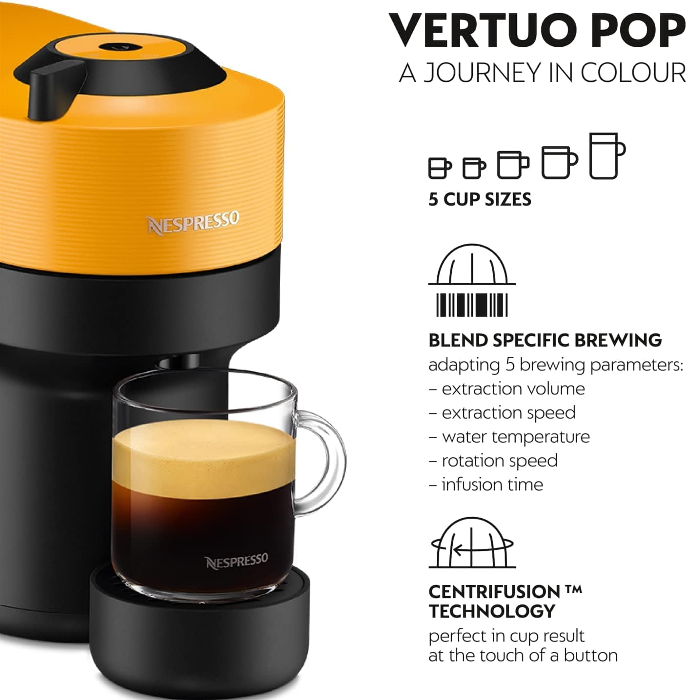 Nespresso Home Appliance Nespresso Vertuo Pop Yellow Coffee Machine