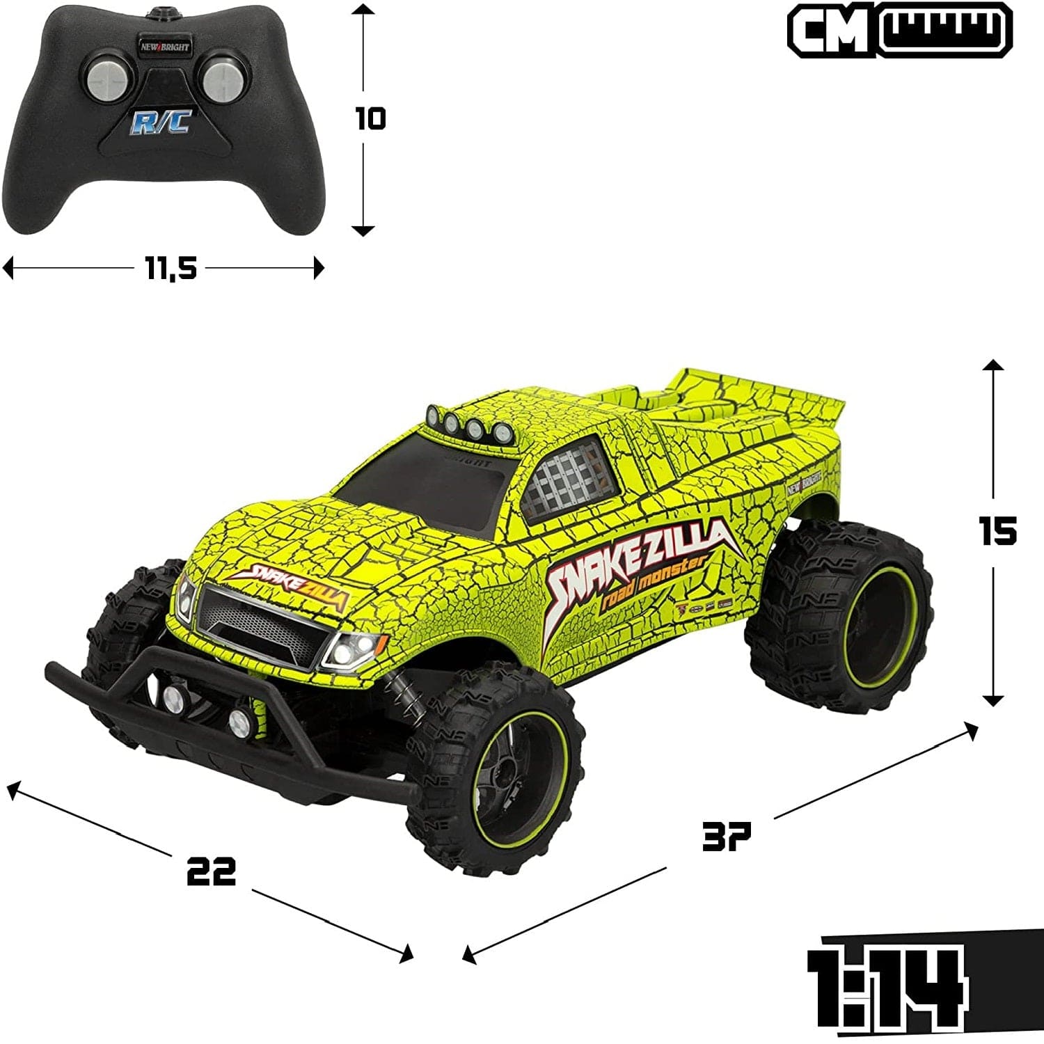 New Bright Toys New Bright 1:14 Snake-Zilla USB - Verde