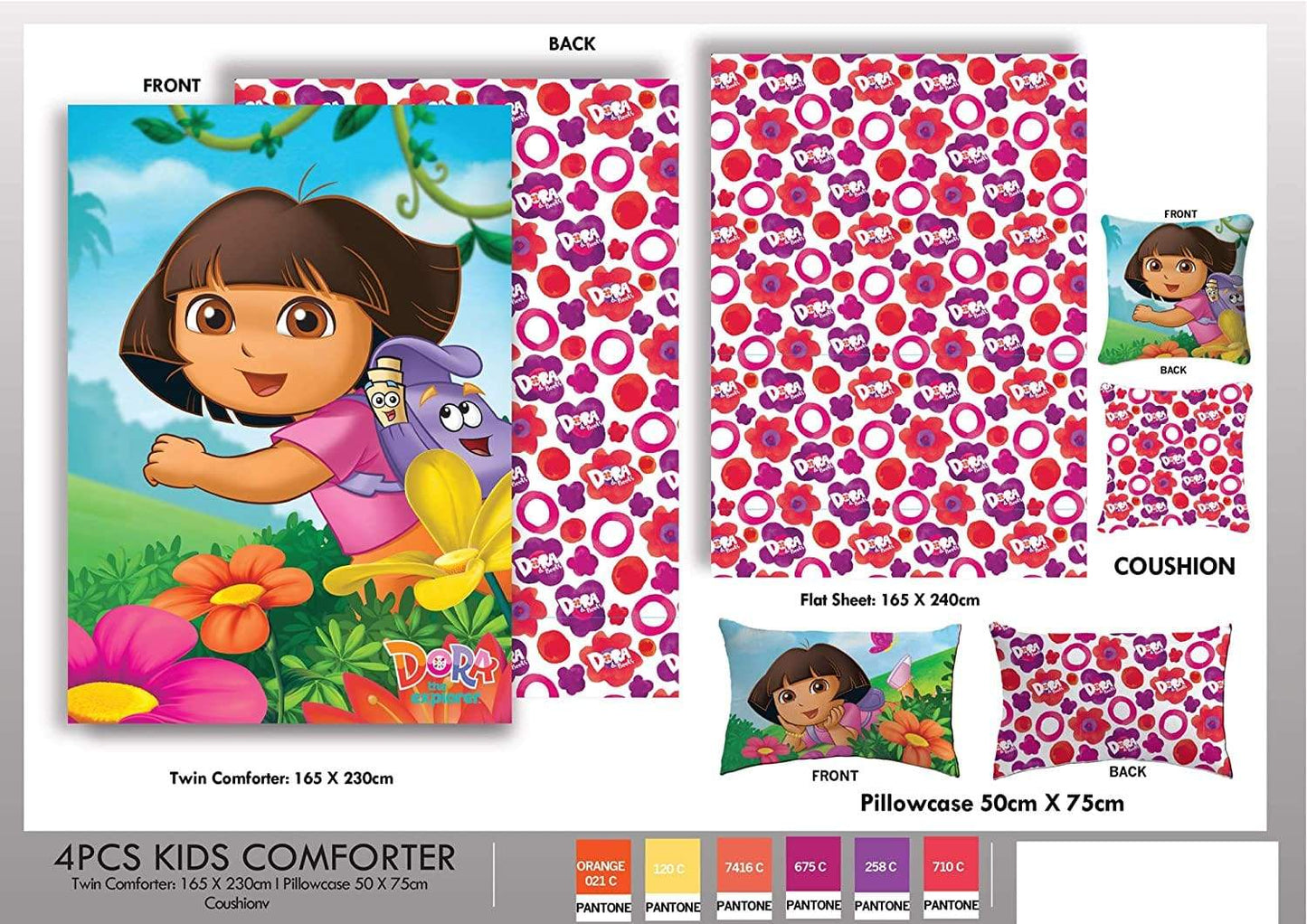 Nicklodeon Bedding kids Bedding Kids Kids 4Pcs  Comforter Set Dora