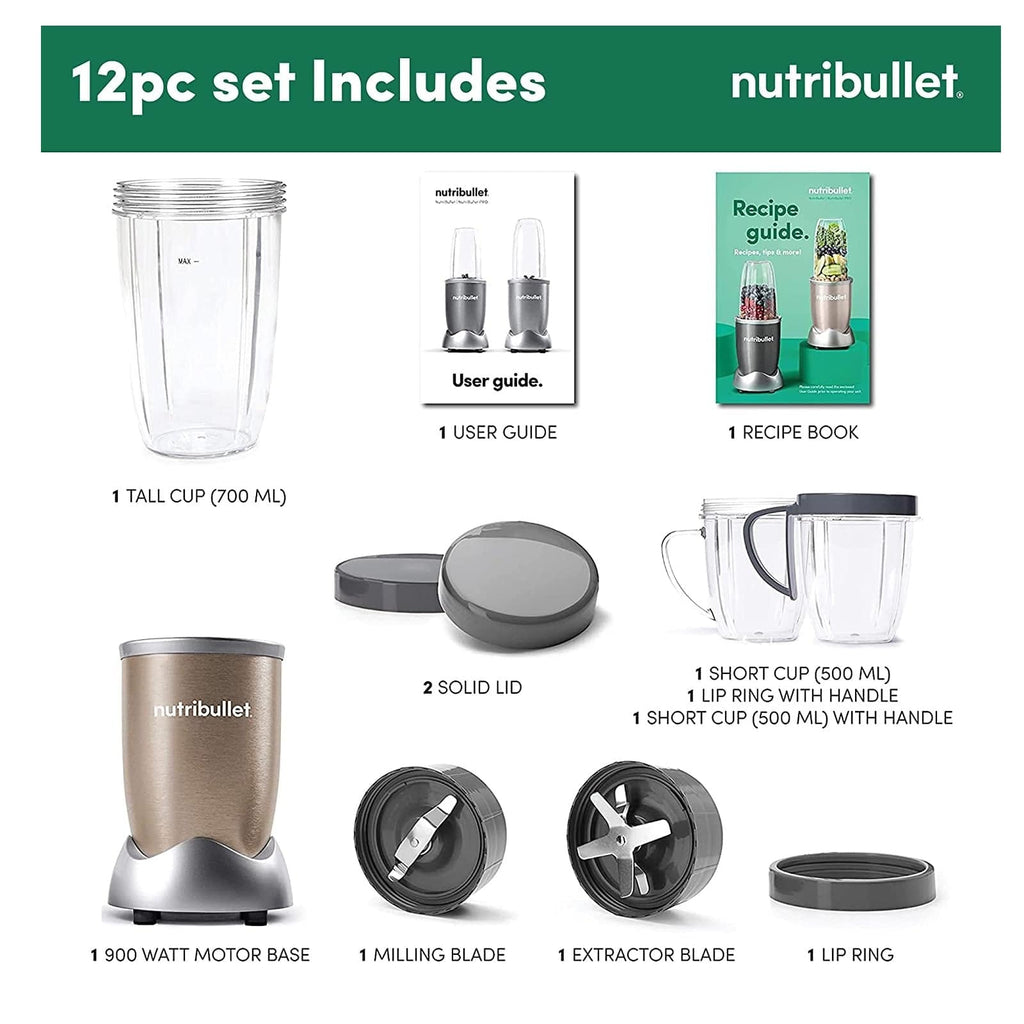 Nutribullet Home & Kitchen Nutribullet 900W Pro 12pcs