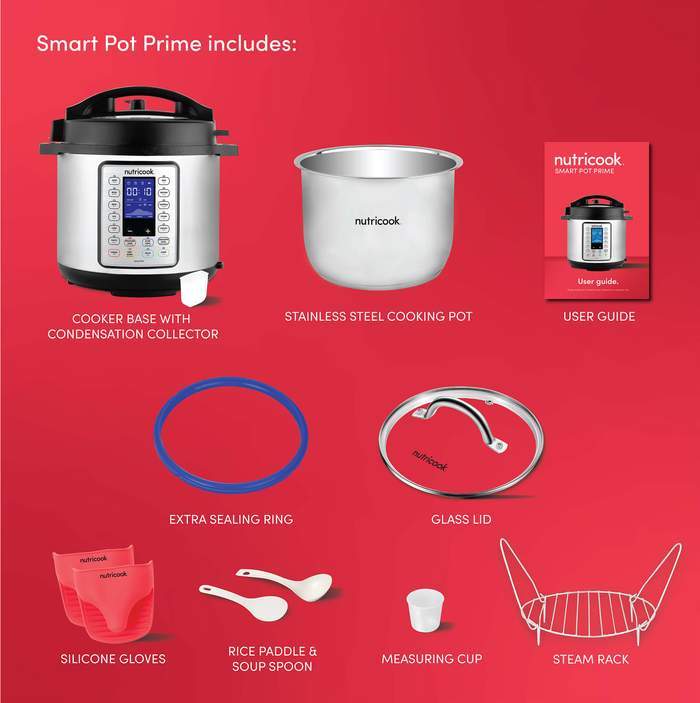 Nutribullet Home & Kitchen Nutricook Smart Pot Prime 6 Liters 1000 Watts - Silver & Black