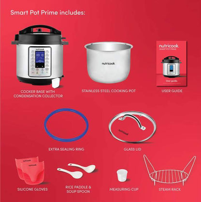 Nutribullet Home & Kitchen Nutricook Smart Pot Prime 6 Liters 1000 Watts - Silver & Black