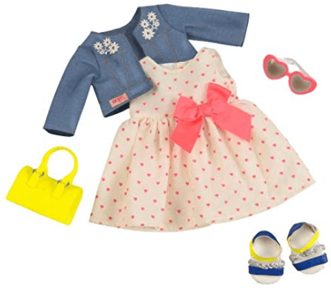 Our Generation Toy OG Deluxe Heart Print dress outfit