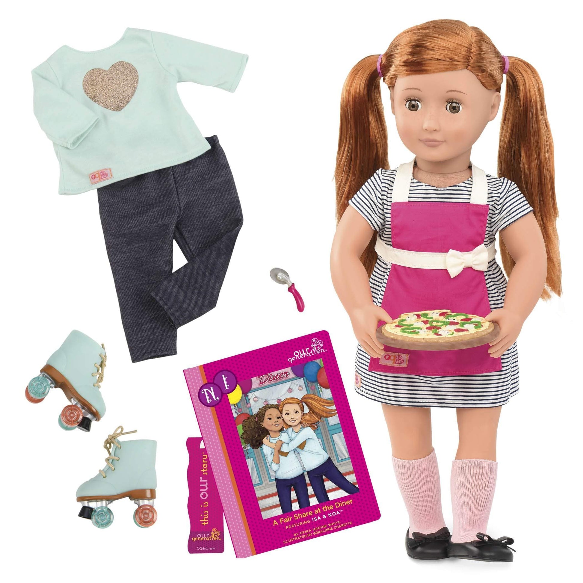 Our Generation Toys Our Generation Deluxe Isa Diner Doll With Book
