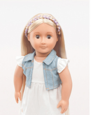 Our Generation Hair Grow Doll, Blond - Phoebe with Striped Ribbon