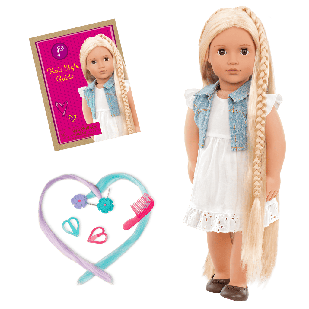 Our Generation Toys Our Generation Hair Grow Doll, Blond - Phoebe with Striped Ribbon