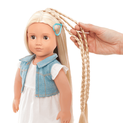 Our Generation Toys Our Generation Hair Grow Doll, Blond - Phoebe with Striped Ribbon