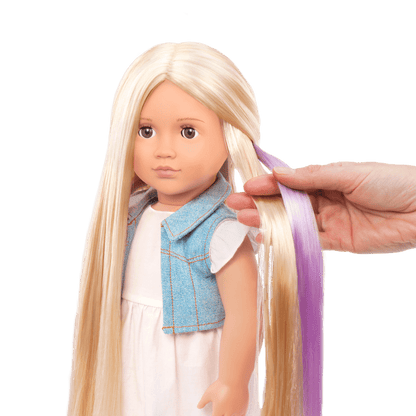 Our Generation Toys Our Generation Hair Grow Doll, Blond - Phoebe with Striped Ribbon