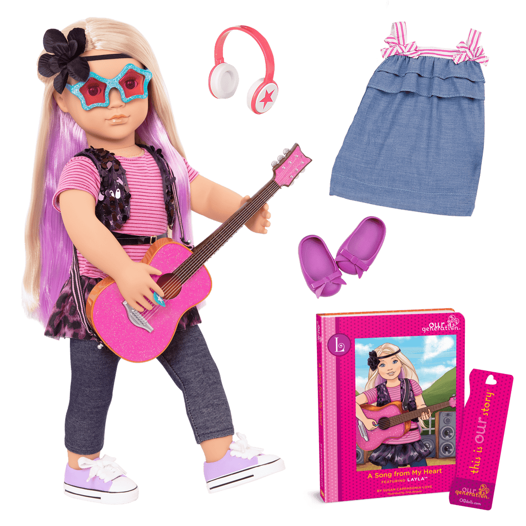 Our Generation Toys Our Generation Layla Rock Doll & Book