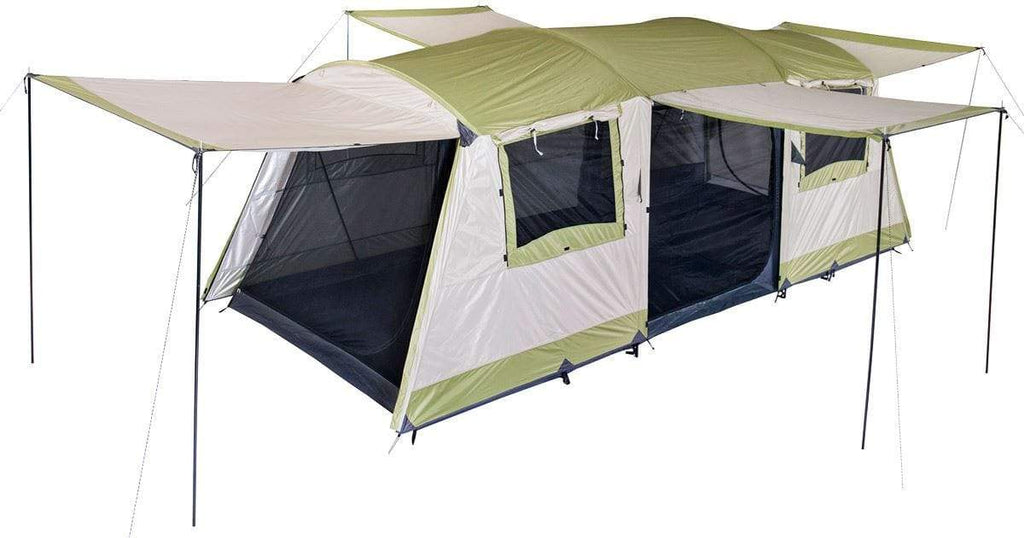 Oztrail Tents OZTRAIL Bungalow 9 Dome Tent | 9 Person Capacity | Silver Coated UVTex 2000 Sun Tough Fly Fabric