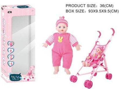 P.joy Toys P.Joy baby cayla trolley with doll 36cm