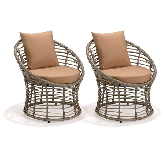 Parma Home & Kitchen Parma Rattan Chair & Table Set With Cushions