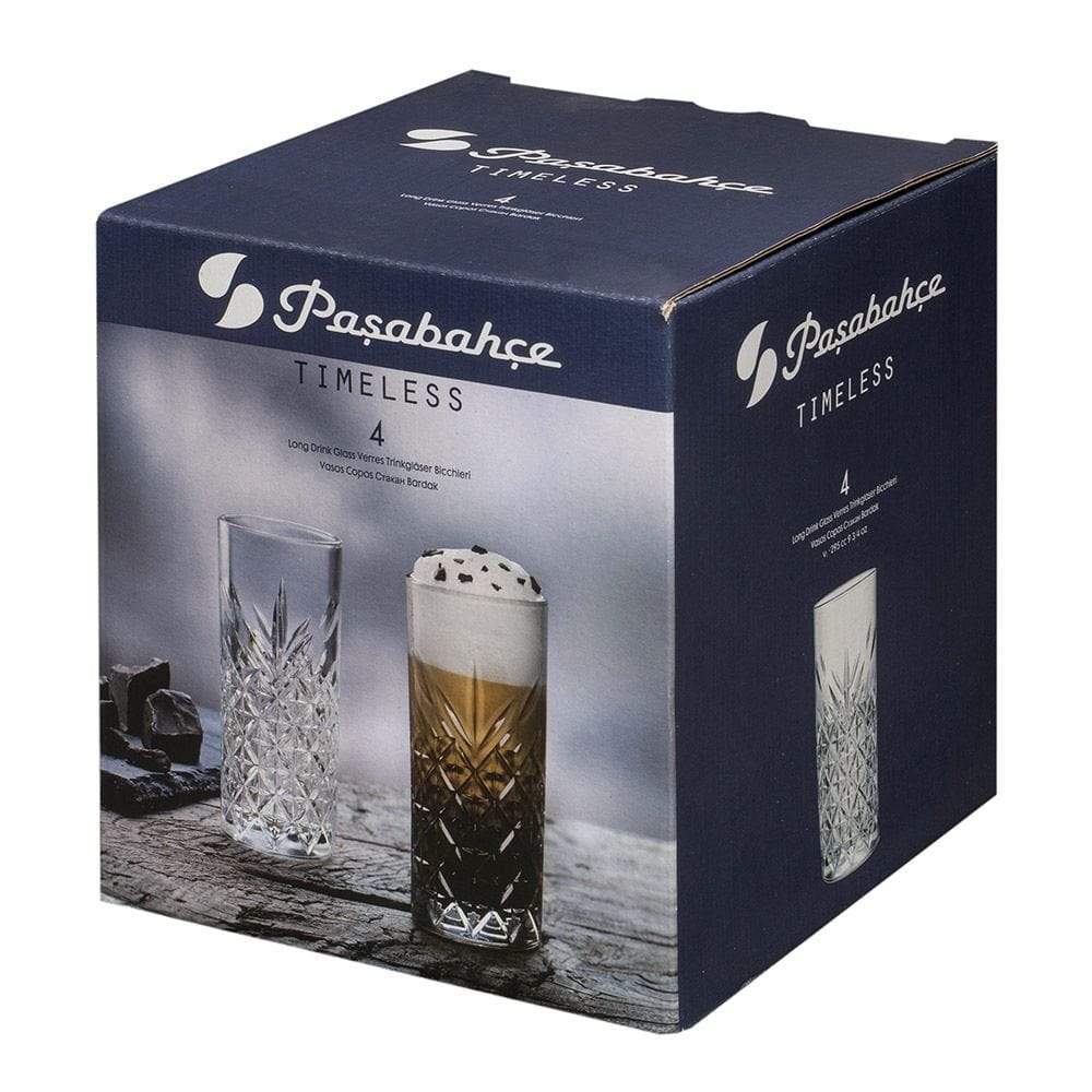 Pasabahce Home & Kitchen On - Pasabahce 1088613 Timeless L.Drink 295CC 4pc set GB - (PB-52820)