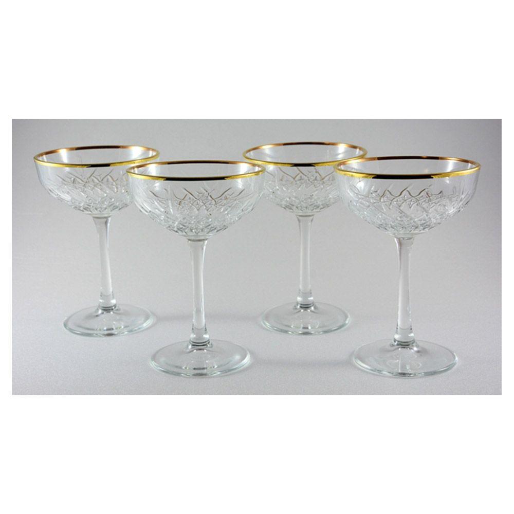 Pasabahce Home & Kitchen On - Pasabahce 1109143 Timeless Golden T. Stemware 255CC 4pc Set - (PB-440236)