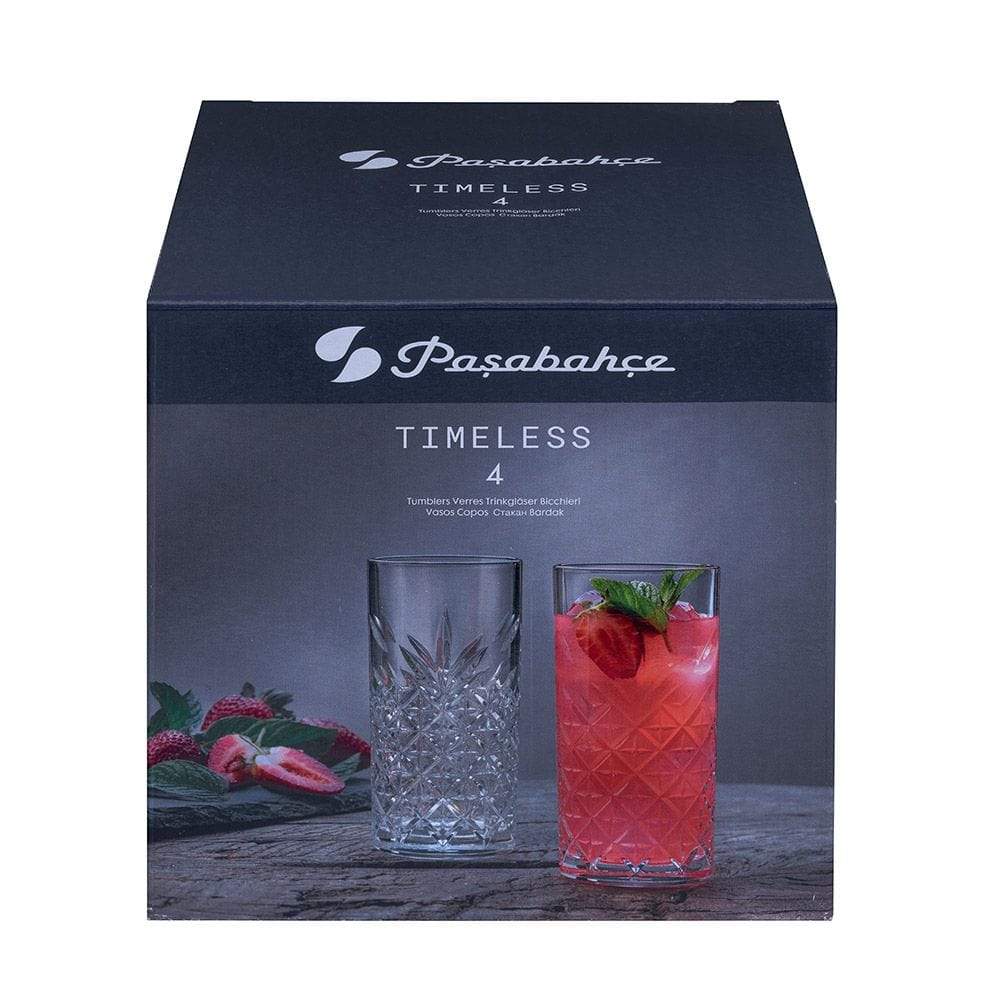 Pasabahce Home & Kitchen On - Pasabahce 1112552 Timeless Tumbler 365CC 4pc Set GB - (PB-520205)