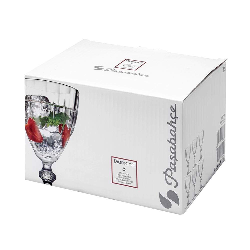 Pasabahce Home & Kitchen On - Pasabahce 467424 Diamond Goblet 190CC 6pc Set- (PB-44757)