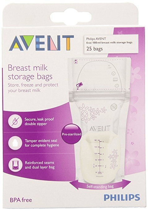Philips Avent Babies Philips Avent Breast Milk Storage Bags 180Ml -25 Pcs