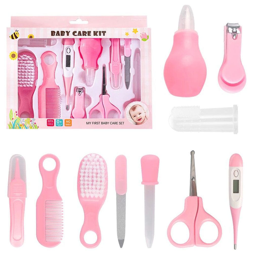 Pikkaboo Babies Baby Care 10-Piece Grooming Kit - Pink