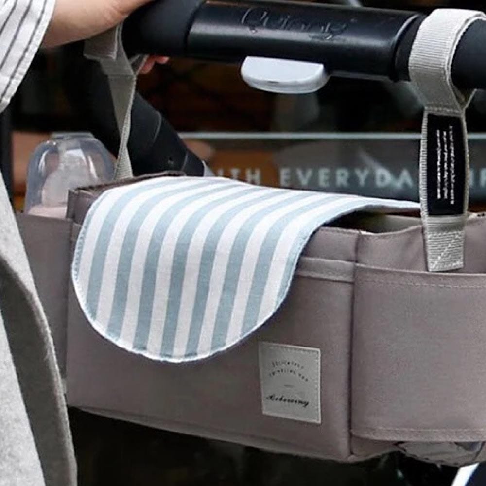 Pikkaboo Babies Hook and Hoop Universal Waterproof Stroller Organizer - Blue Stripes