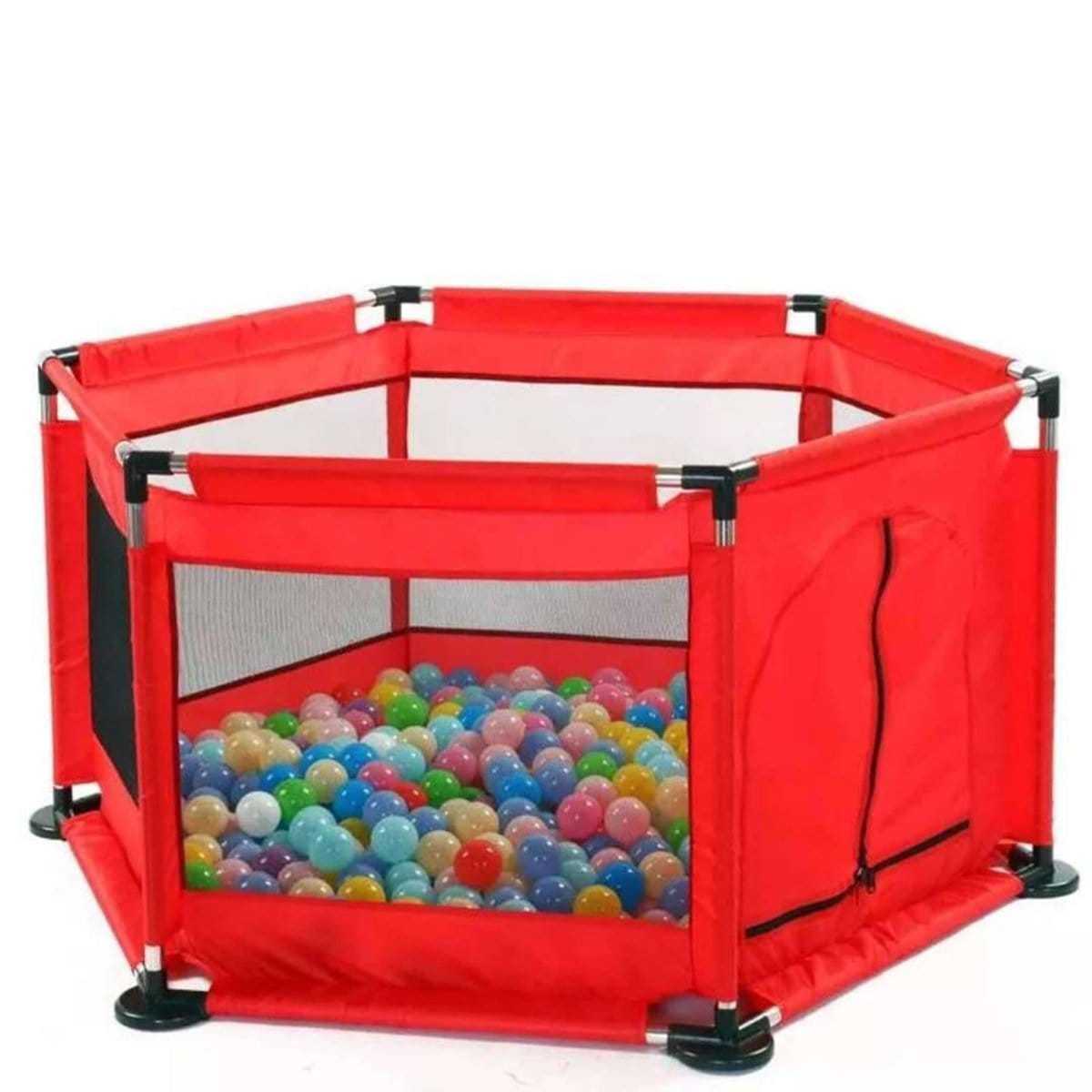 Pikkaboo Babies My Fun Play Portable Playpen with 30 Free balls - Red