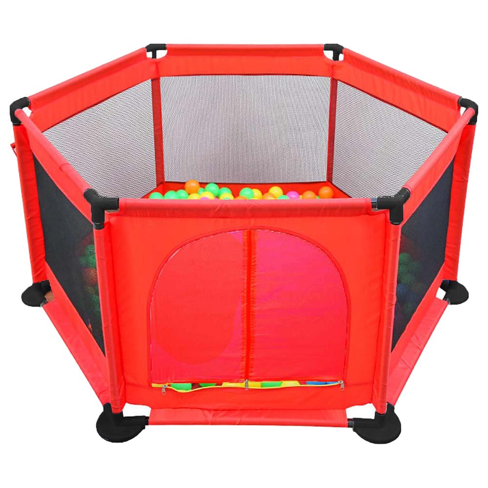 Pikkaboo Babies My Fun Play Portable Playpen with 30 Free balls - Red