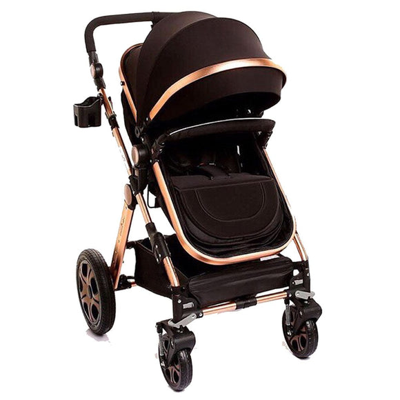 Pikkaboo Babies Pikkaboo - 3in1 Luxury Pram Stroller - Black
