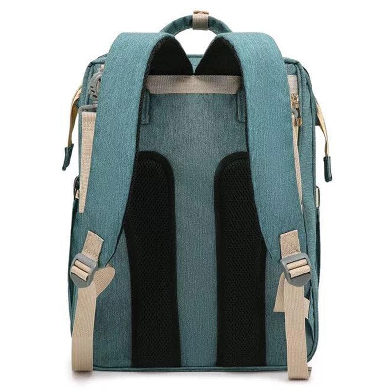 Pikkaboo Babies Pikkaboo 4in1 Diaper Bag with Changing Station/Crib-Teal Green