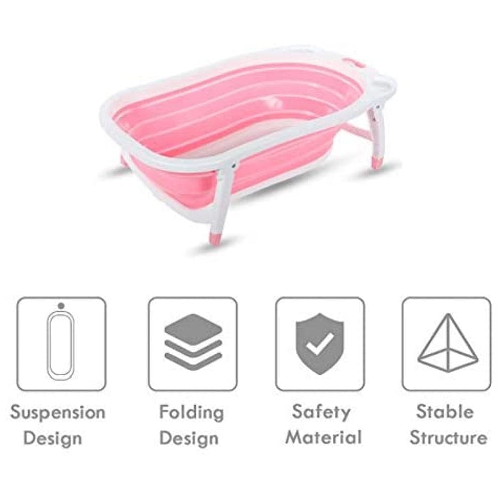 Pikkaboo Babies Pikkaboo Baby Foldable Portable Non-Slip Bath Tub - Pink