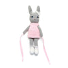 Pikkaboo Babies Pikkaboo - Crochet Bunny Tieback Clips Pair - Pink and Grey