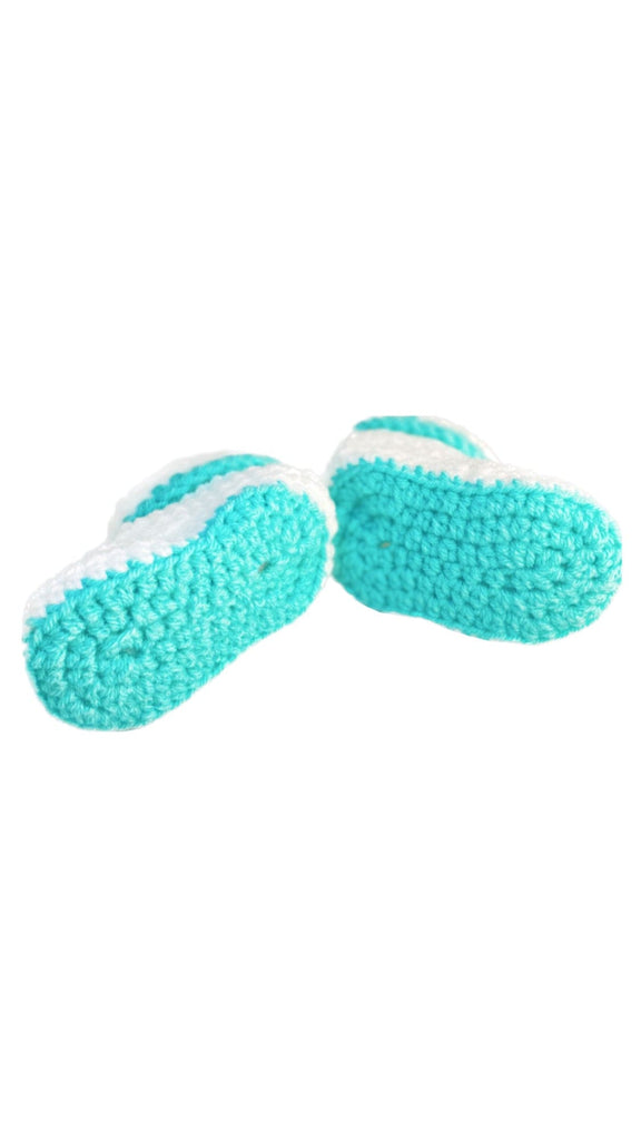Pikkaboo Babies Pikkaboo Cuddles and Snuggles Crochet Baby Booties - White & Green