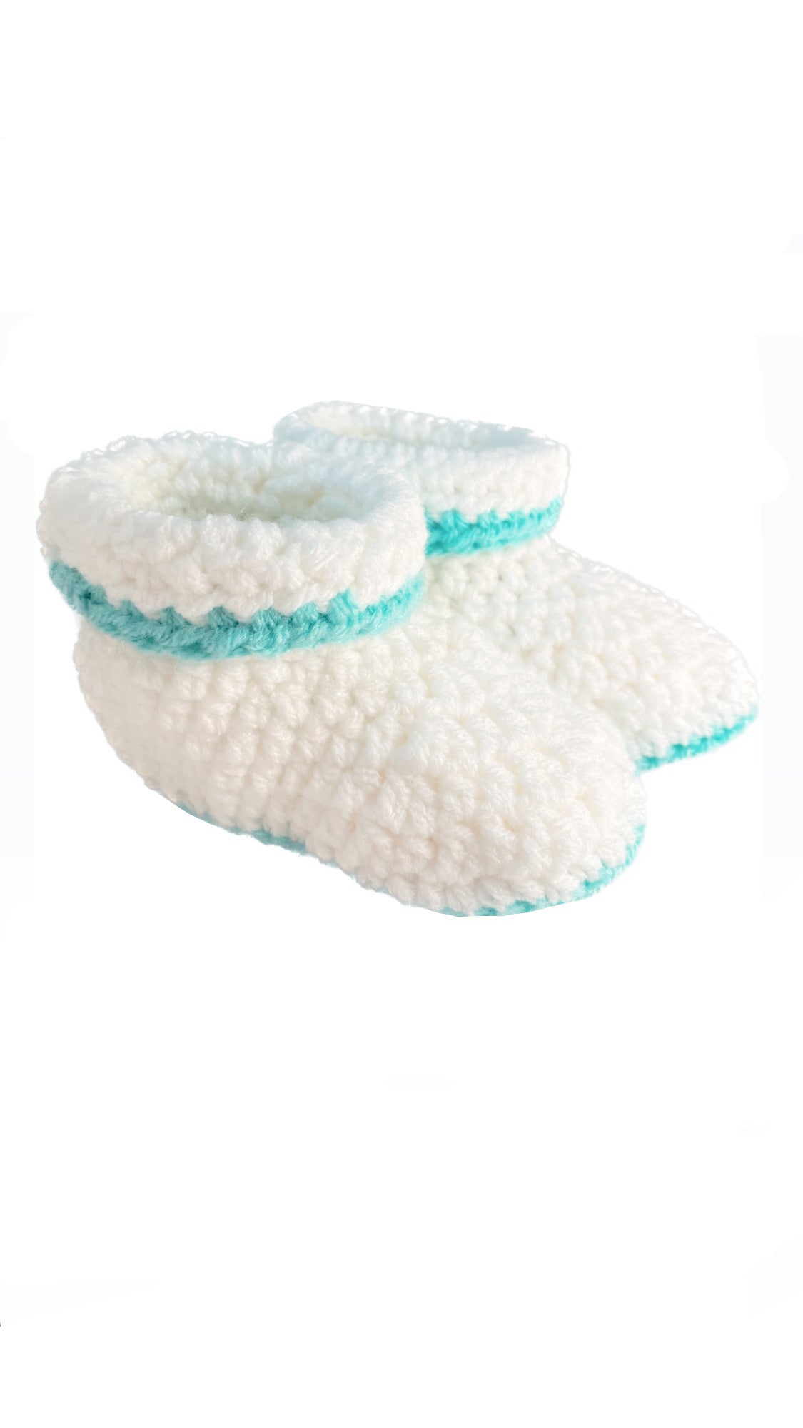 Pikkaboo Babies Pikkaboo Cuddles and Snuggles Crochet Baby Booties - White & Green