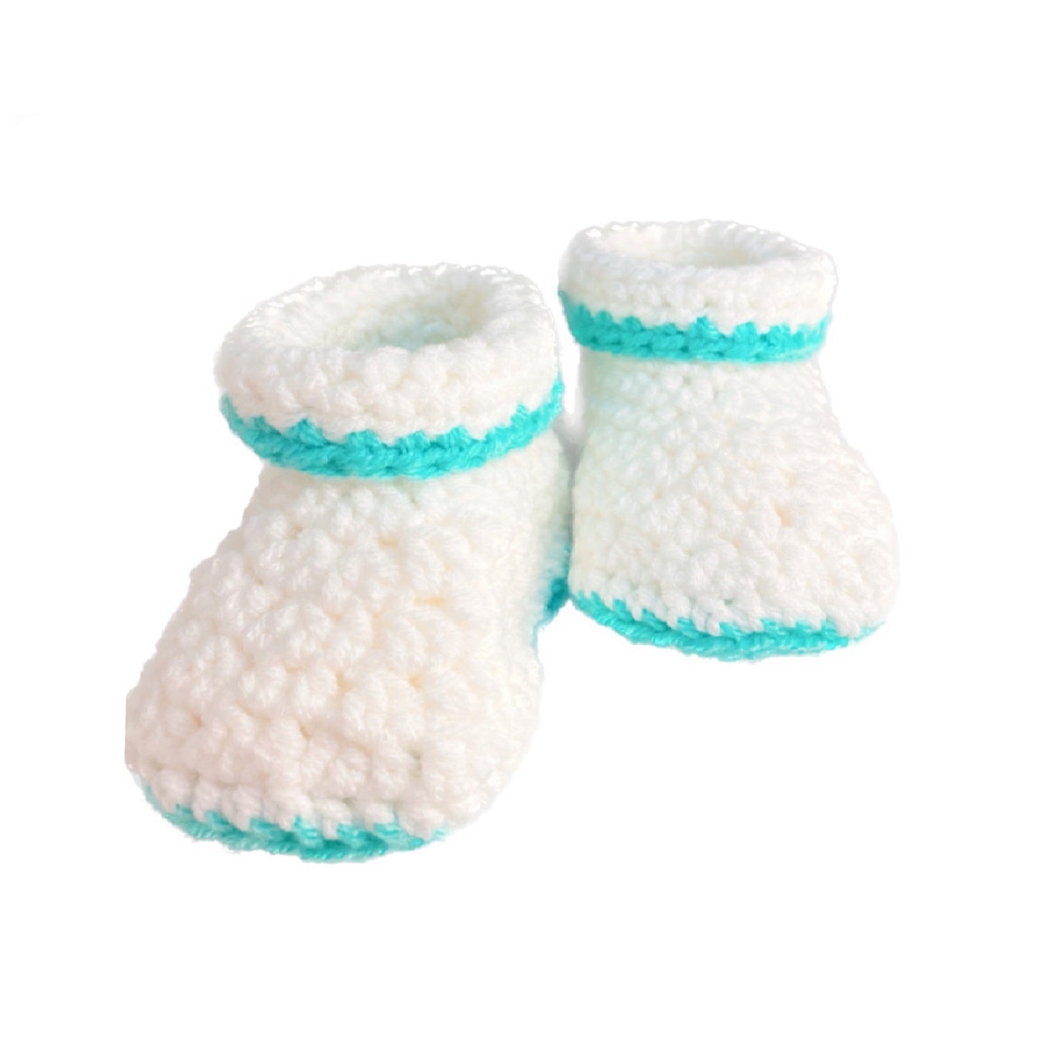 Pikkaboo Babies Pikkaboo Cuddles and Snuggles Crochet Baby Booties - White & Green