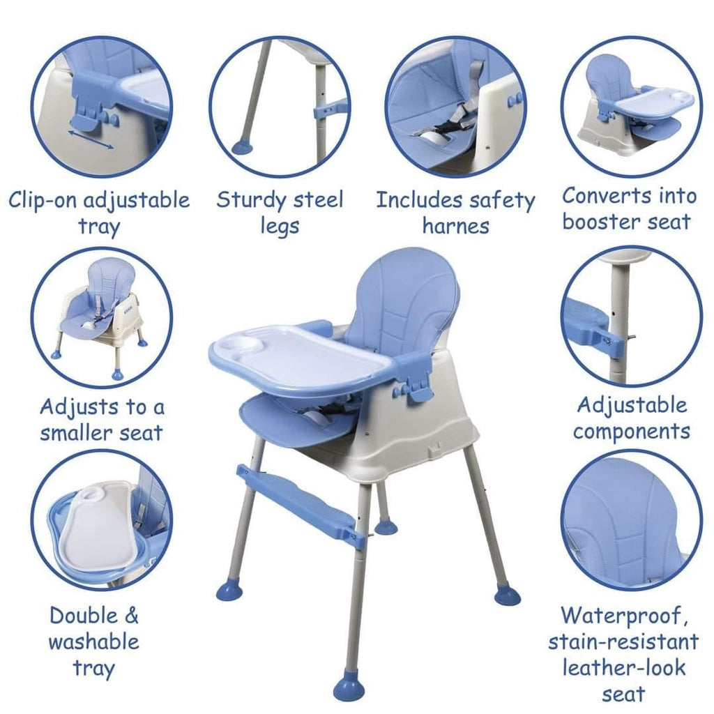 Pikkaboo Babies Pikkaboo European Standard All-in-One High Chair for Babies - Blue