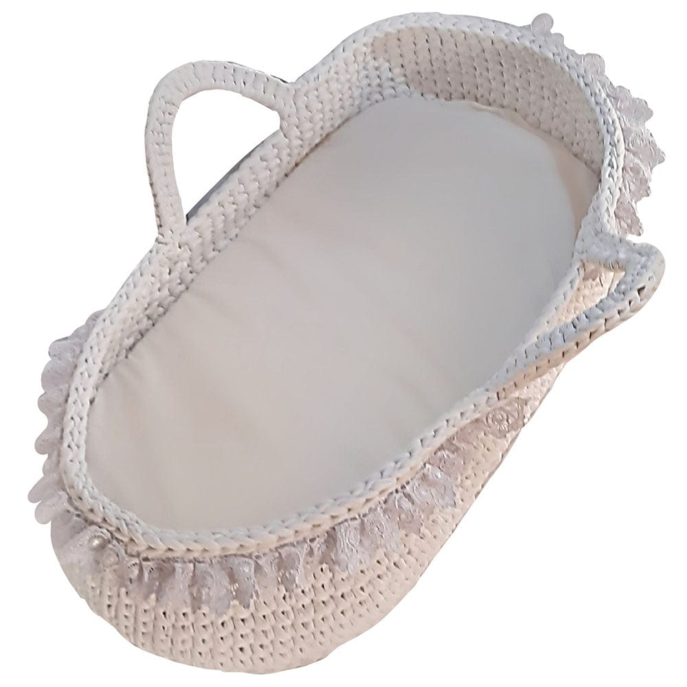 Pikkaboo Babies Pikkaboo - Handmade Crochet Moses Basket - White