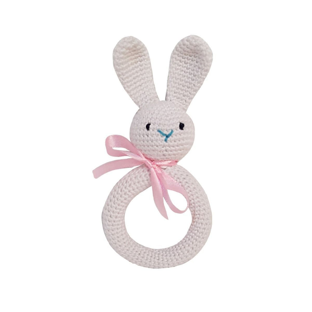 Pikkaboo Babies Pikkaboo - Handmade Crocheted Bunny Teether - White