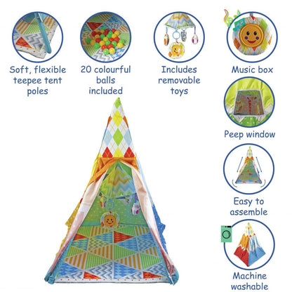 Pikkaboo Babies Pikkaboo Infant to Toddler Play Gym & Teepee