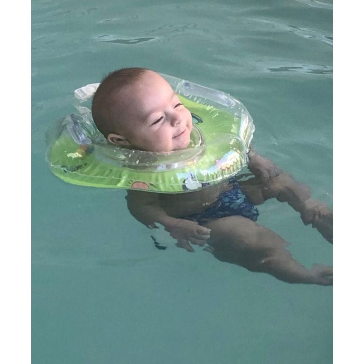 Pikkaboo Babies Pikkaboo - Iswimsafe Infant Neck Floater Green with Inflator