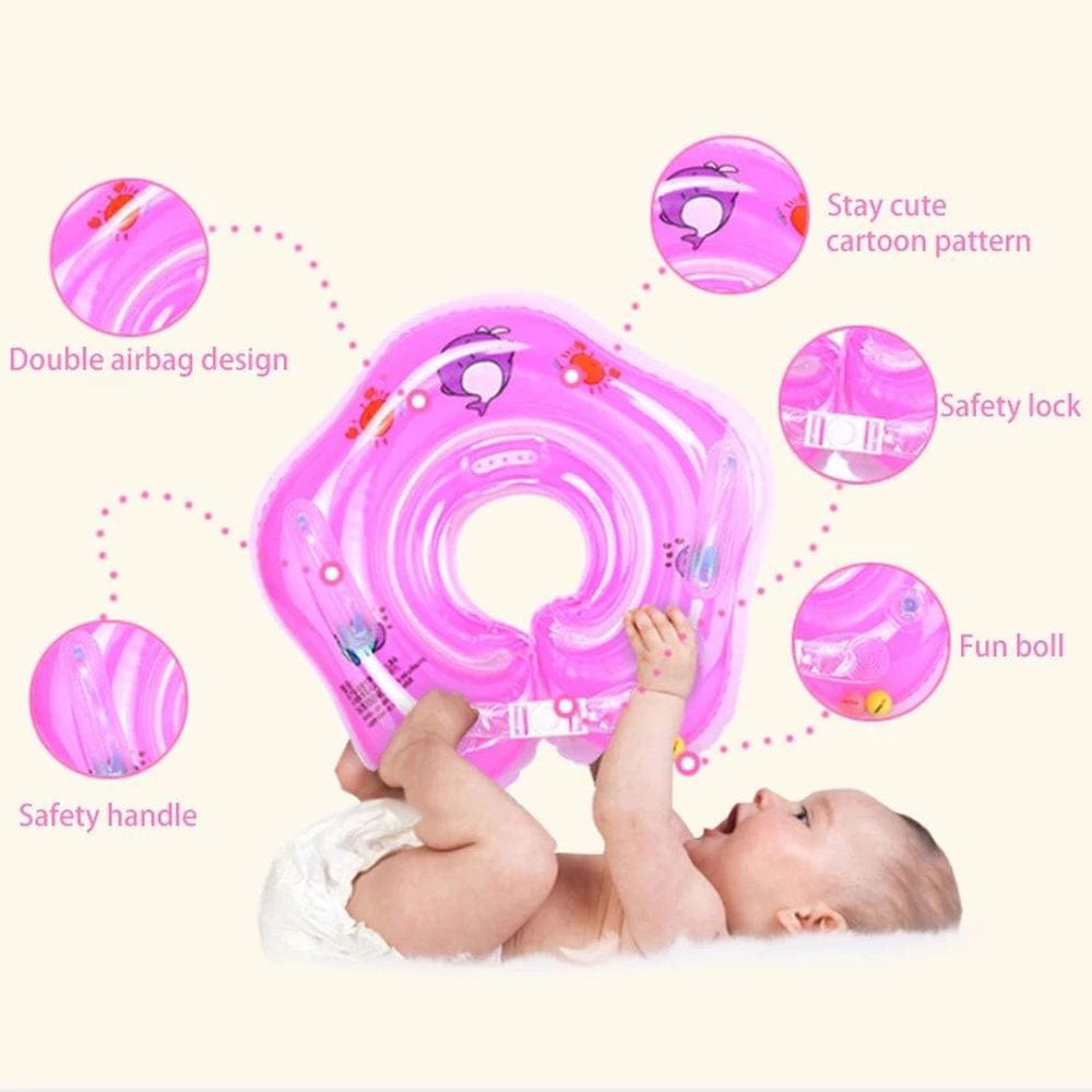 Pikkaboo Babies Pikkaboo - Iswimsafe Infant Neck Floater Pink with Inflator