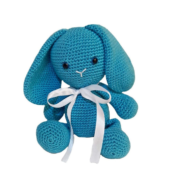 Pikkaboo Babies Pikkaboo - Snuggle & Play Crocheted Bunny - Blue