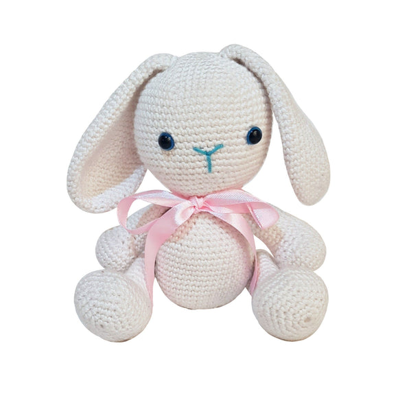 Pikkaboo Babies Pikkaboo - Snuggle & Play Crocheted Bunny - White