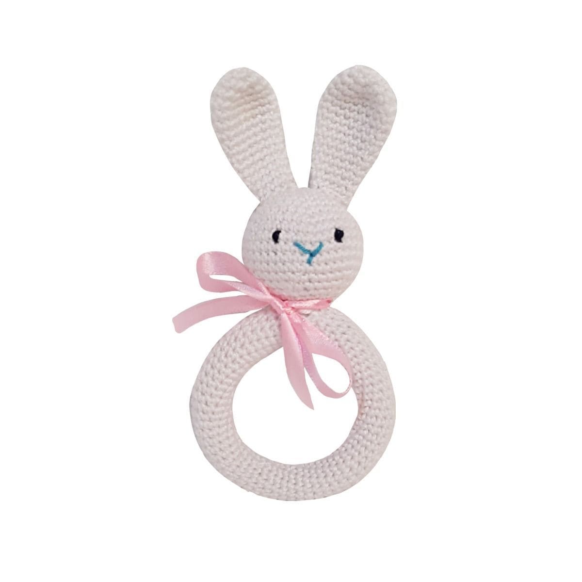 Pikkaboo Babies Pikkaboo - SnuggleandPlay Soft Crocheted Bunny set - White and Pink