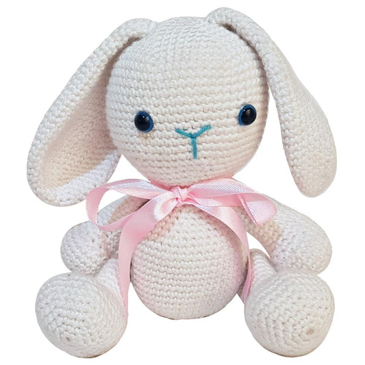 Pikkaboo Babies Pikkaboo - SnuggleandPlay Soft Crocheted Bunny set - White and Pink