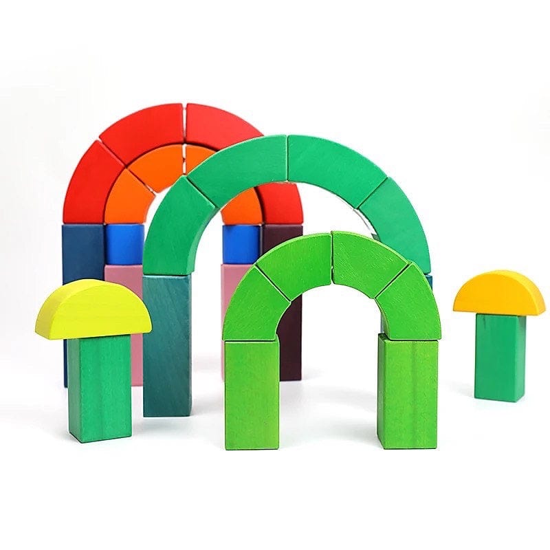 Pikkaboo Toys Pikkaboo Woody Buddy - Arches Building Set