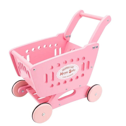 Pikkaboo Toys Pikkaboo Woody Buddy - Supermarket Trolley - Pink