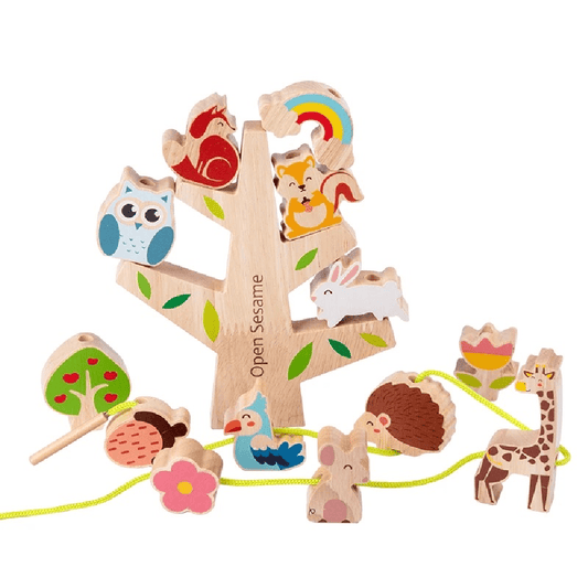 Pikkaboo Toys Woody Buddy - Animals Stacker on a tree