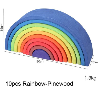 Pikkaboo Toys Woody Buddy - Large Rainbow Stacker